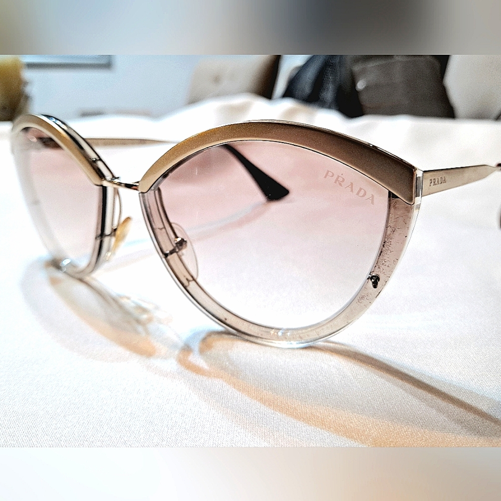 Prada Pink/Gold Catwalk Glasses PR07US